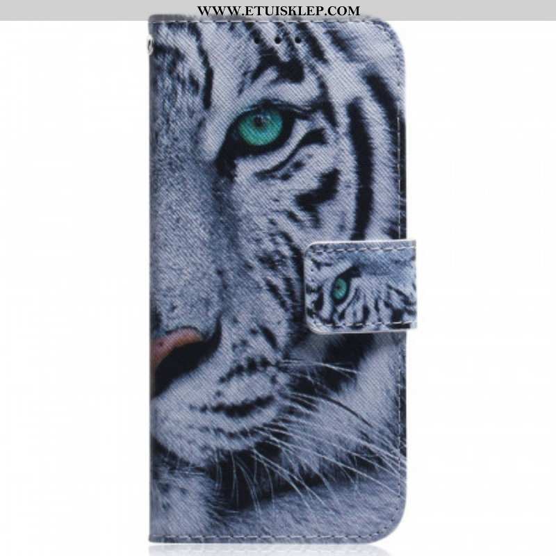 Etui Na Telefon Pokrowce do Samsung Galaxy M53 5G Biały Tygrys